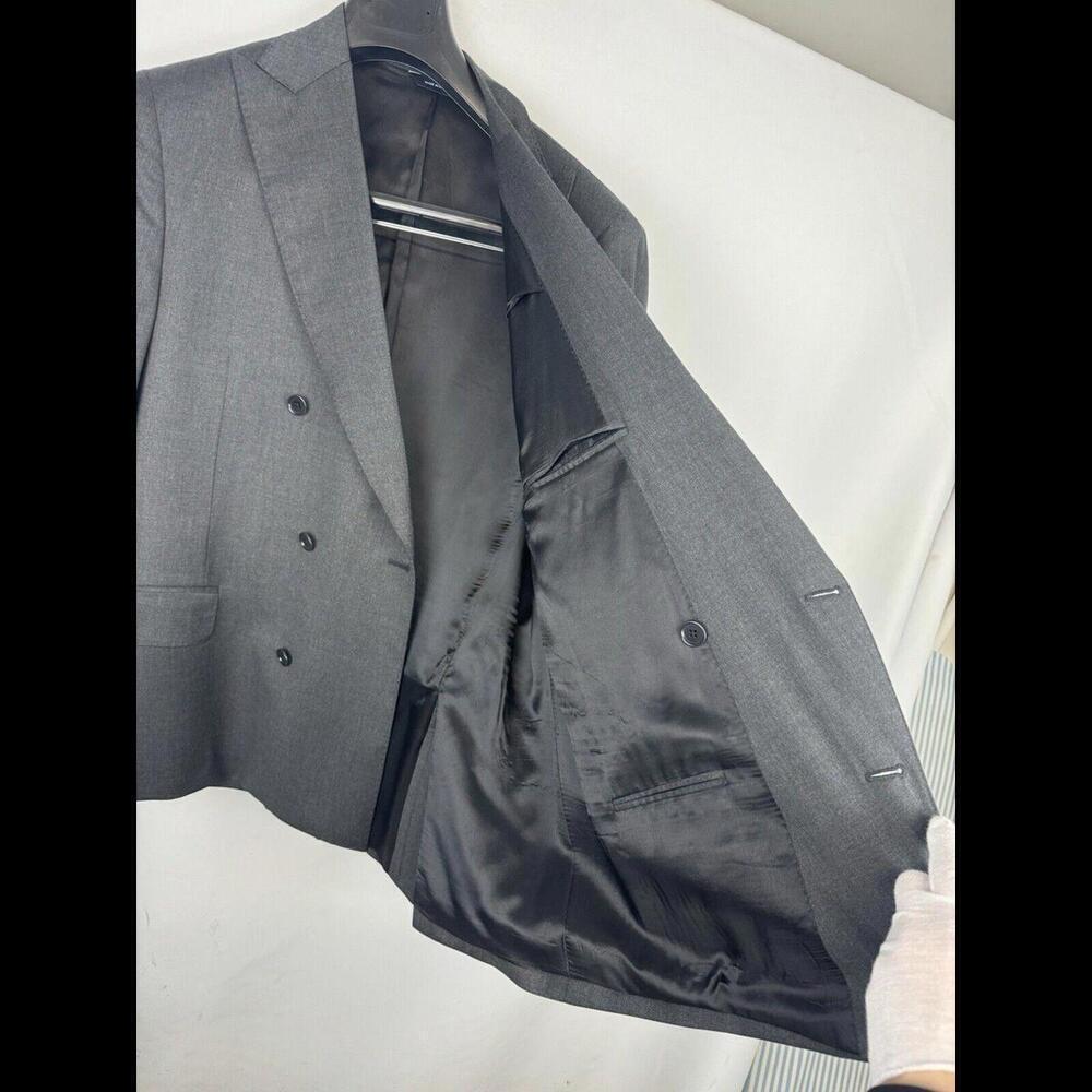 Tombolini Virgin Wool Double-Breasted Blazer Jacket Gray Size 58 - 7 EU, 46 US - Picture 4 of 11